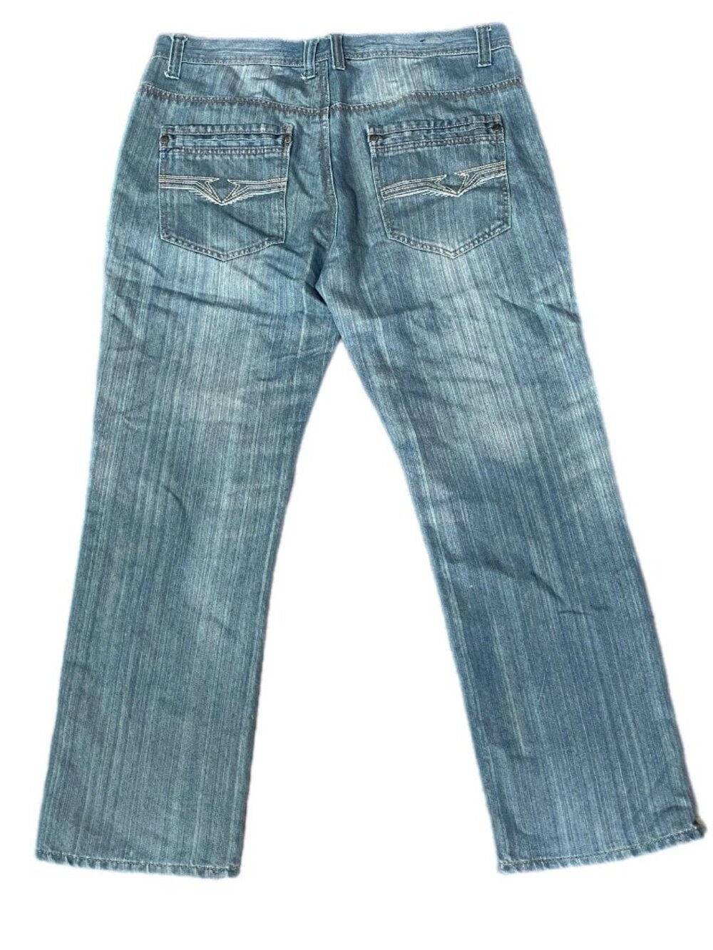 Vintage Jinzu Jeans 40x32 Y2K Baggy Straight Distressed Blue Denim 2000s